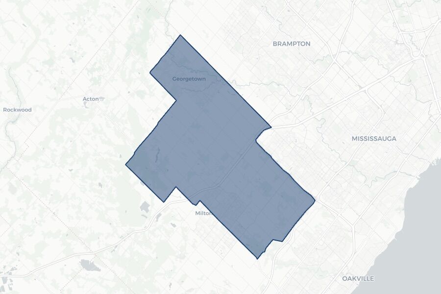 Milton East—Halton Hills South 2025 federal election riding boundaries map